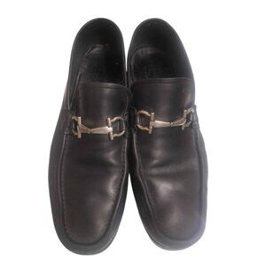 Salvatore Ferragamo Mens Black Leather Dress Shoes US 9